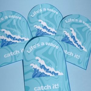 Life’s a wave handmade sticker 4